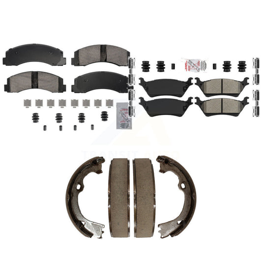 Ceramic Semi-Metallic Disc Brake Pads Front Rear Kit For Ford F-150