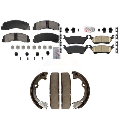 Ceramic Disc Brake Pads Front Rear Kit For Ford F-150 With Manual Parking