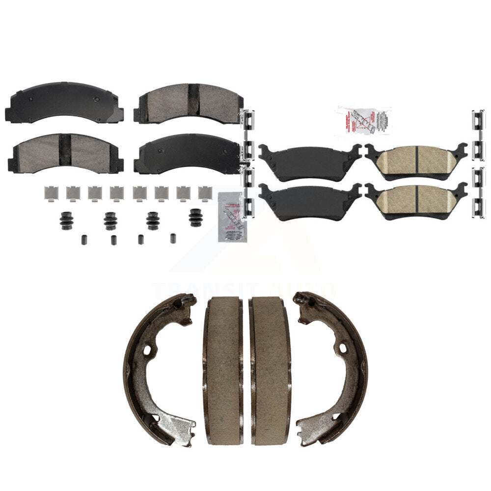Ceramic Disc Brake Pads Front Rear Kit For Ford F-150 With Manual Parking