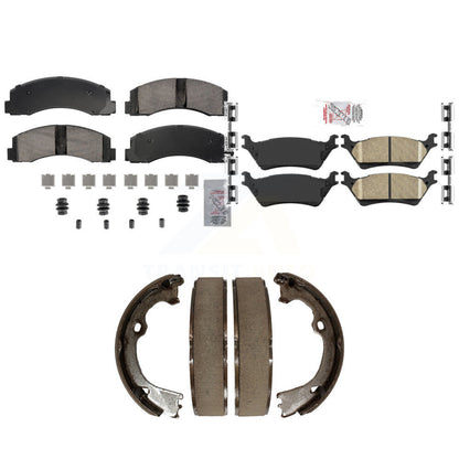 Ceramic Disc Brake Pads Front Rear Kit For Ford F-150 With Manual Parking