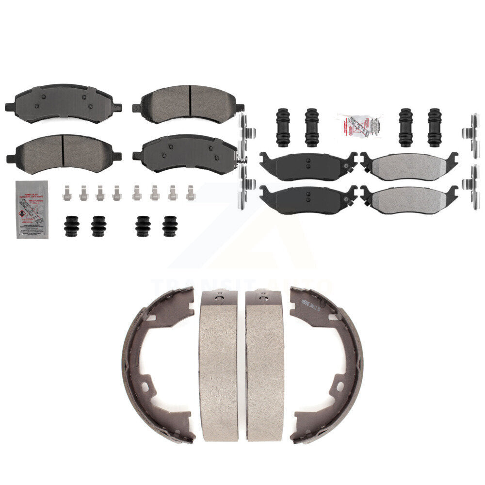 Semi-Metallic Disc Brake Pads Front Rear Kit For Dodge Ram 1500