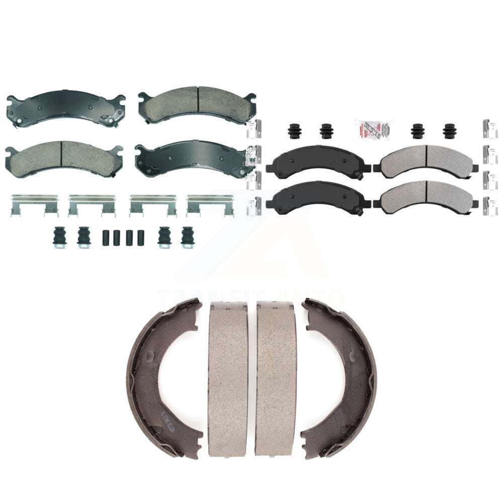 Ceramic Semi-Metallic Disc Brake Pads Front Rear Kit For Chevrolet Express 3500