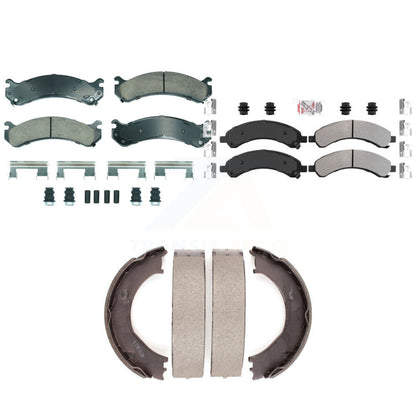 Ceramic Semi-Metallic Disc Brake Pads Front Rear Kit For Chevrolet Express 3500