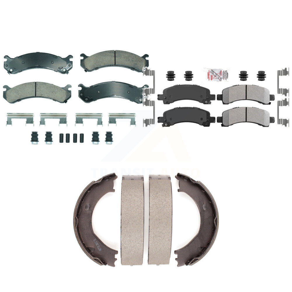 Ceramic Semi-Metallic Disc Brake Pads Front Rear Kit For Chevrolet GMC Express