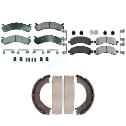 Ceramic Semi-Metallic Disc Brake Pads Front Rear Kit For Chevrolet GMC Express