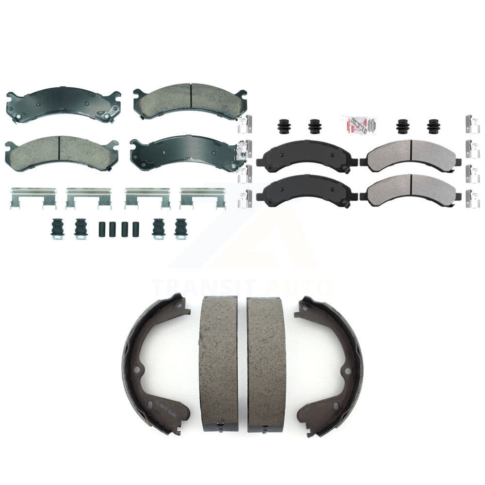 Ceramic Semi-Metallic Disc Brake Pads Front Rear Kit For Chevrolet Express 3500