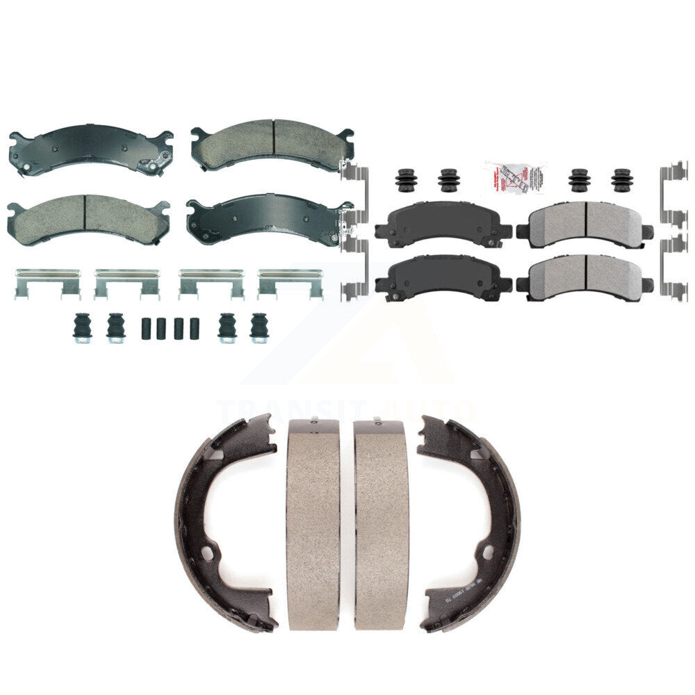 Ceramic Semi-Metallic Disc Brake Pads Front Rear Kit For Chevrolet GMC Savana