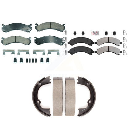 Ceramic Semi-Metallic Disc Brake Pads Front Rear Kit For GMC Savana 3500