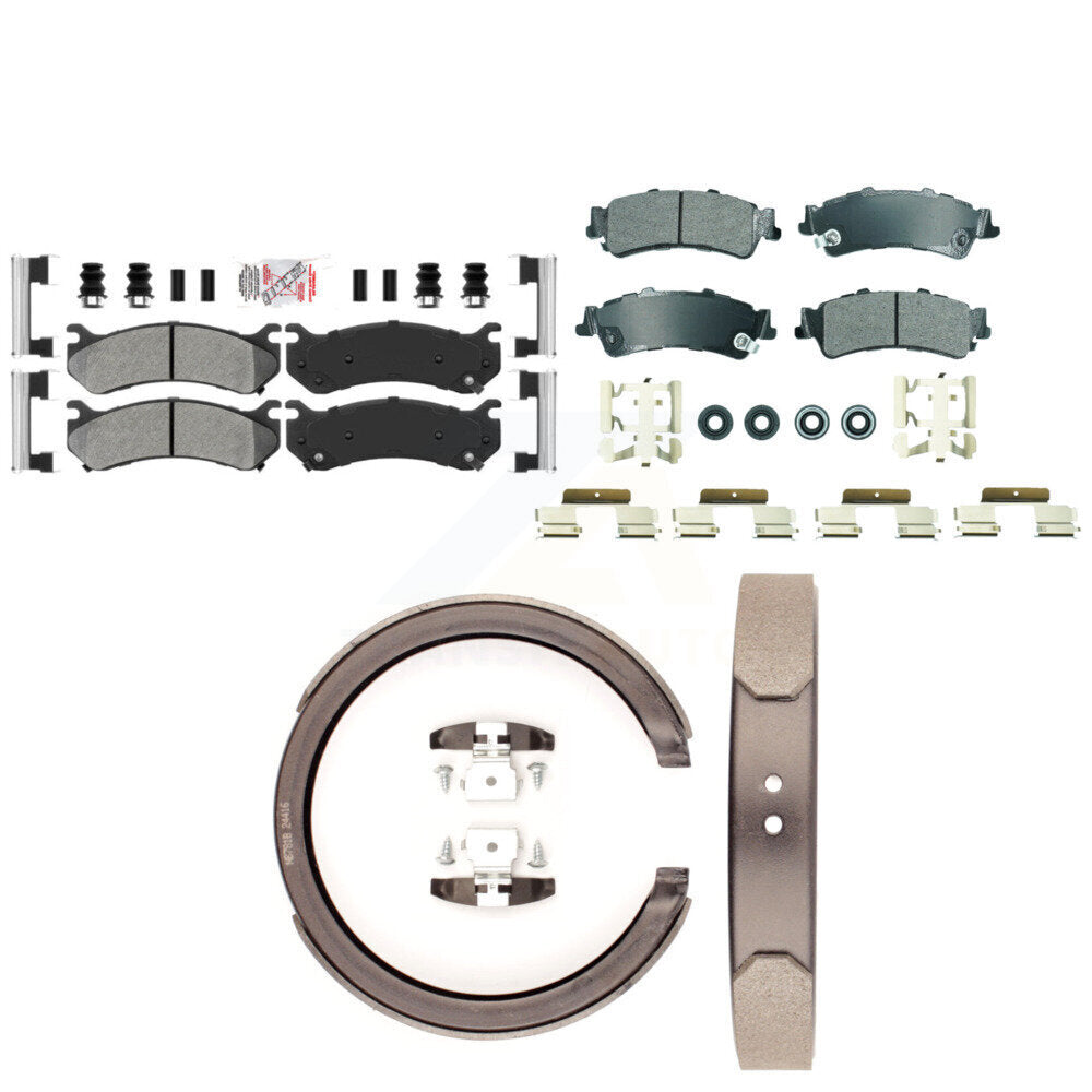 Semi-Metallic Disc Brake Pads Front Rear Kit For Chevrolet GMC Silverado 1500 XL