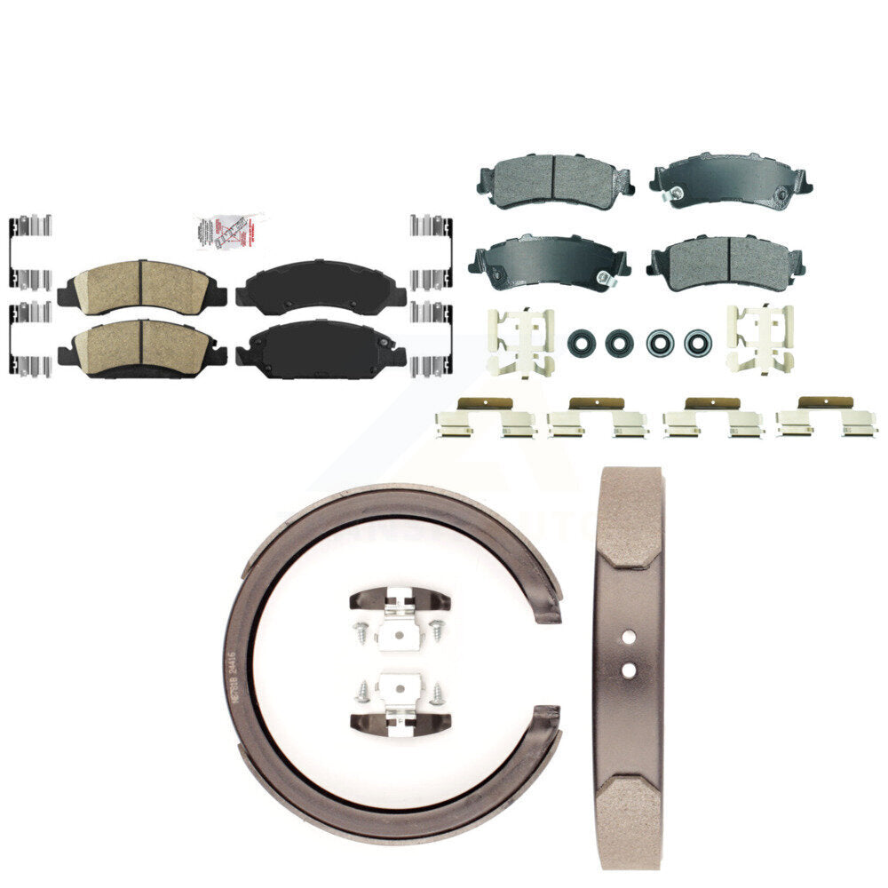 Ceramic Semi-Metallic Disc Brake Pads Front Rear Kit For Chevrolet GMC Silverado
