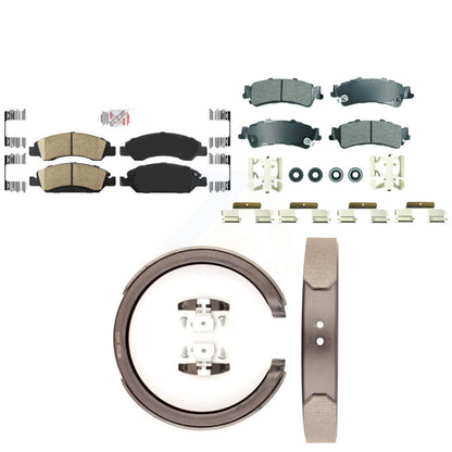 Ceramic Semi-Metallic Disc Brake Pads Front Rear Kit For Chevrolet GMC Silverado