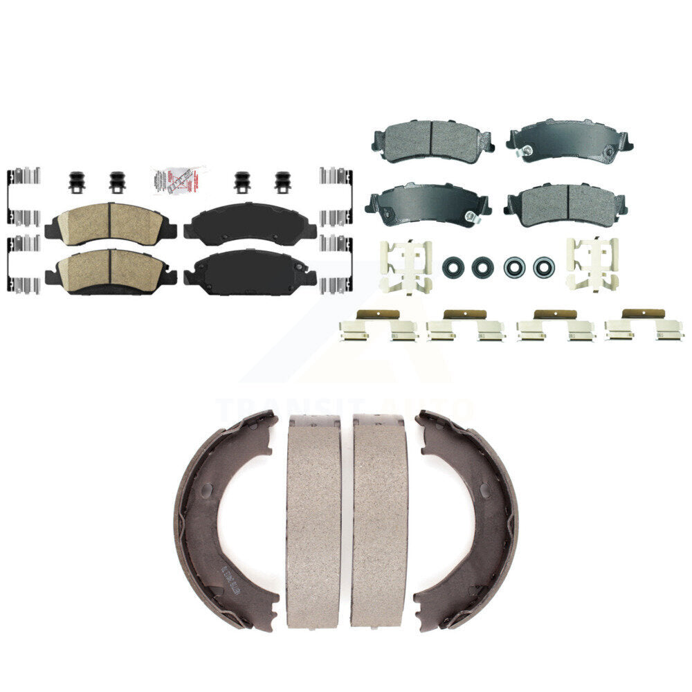 Ceramic Semi-Metallic Disc Brake Pads Front Rear Kit For Chevrolet Silverado GMC