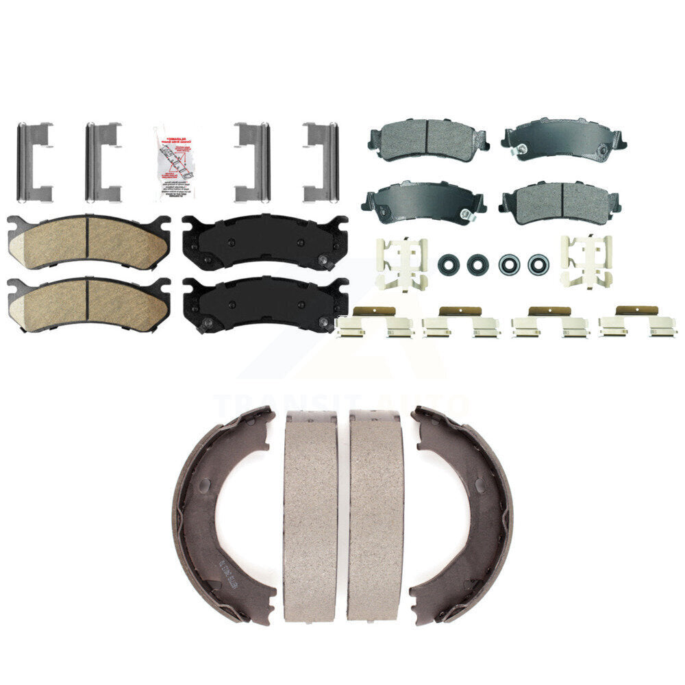 Ceramic Semi-Metallic Disc Brake Pads Front Rear Kit For Chevrolet Silverado GMC