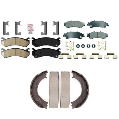 Ceramic Semi-Metallic Disc Brake Pads Front Rear Kit For Chevrolet Silverado GMC