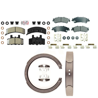 Semi-Metallic Disc Brake Pads Front Rear Kit For 2000 GMC Yukon Drum rear brakes