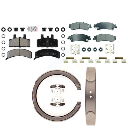 Semi-Metallic Disc Brake Pads Front Rear Kit For 2000 GMC Yukon Drum rear brakes