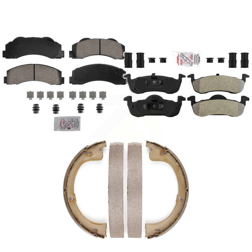 Ceramic Semi-Metallic Disc Brake Pads Front Rear Kit For Ford Expedition Lincoln