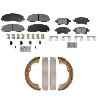 Semi-Metallic Ceramic Disc Brake Pads Front Rear Kit For Jeep Wrangler Gladiator