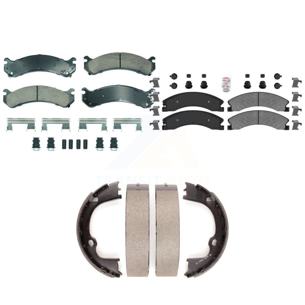 Ceramic Semi-Metallic Disc Brake Pads Front Rear Kit For GMC Savana 3500
