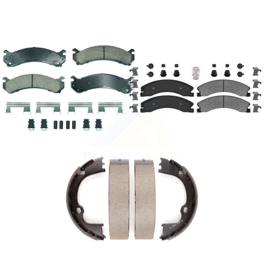 Ceramic Semi-Metallic Disc Brake Pads Front Rear Kit For GMC Savana 3500