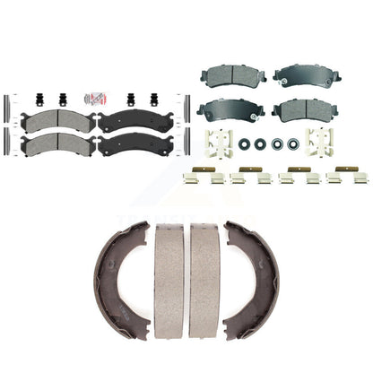 Semi-Metallic Disc Brake Pads Front Rear Kit For 2001 GMC Sierra 3500