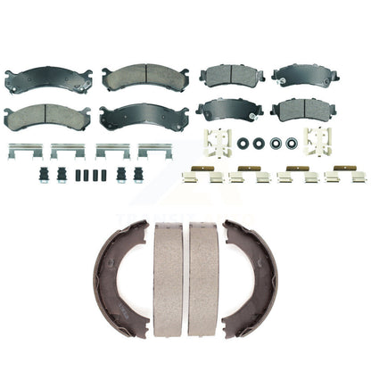 Ceramic Semi-Metallic Disc Brake Pads Front Rear Kit For 2001 GMC Sierra 3500
