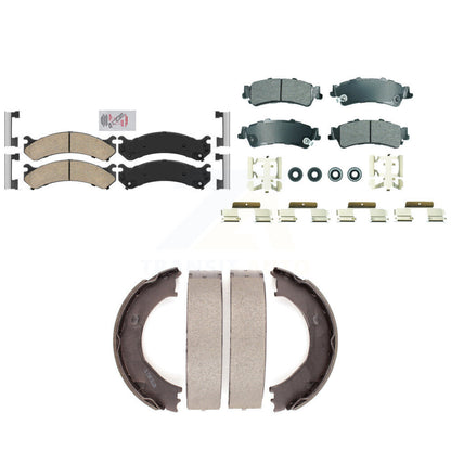 Ceramic Semi-Metallic Disc Brake Pads Front Rear Kit For 2001 GMC Sierra 3500