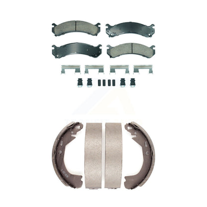 Ceramic Disc Brake Pads Front Rear Kit For 02 Cadillac DeVille With 8 Lug Wheels
