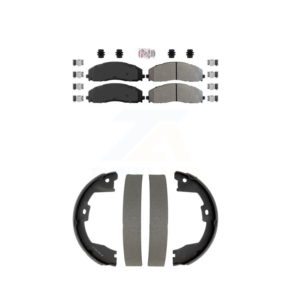 Semi-Metallic Disc Brake Pads Front Rear Kit For Ford F-350 Super Duty F-250