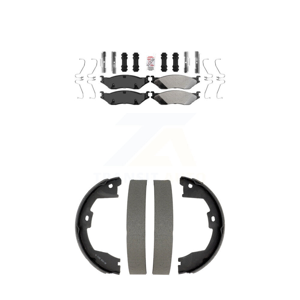 Semi-Metallic Disc Brake Pads Front Rear Kit For Ford F-450 Super Duty