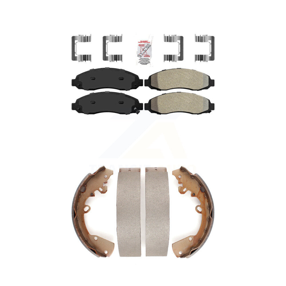 Semi-Metallic Disc Brake Pads Front Rear Kit For 2004 Dodge Dakota 3.7L