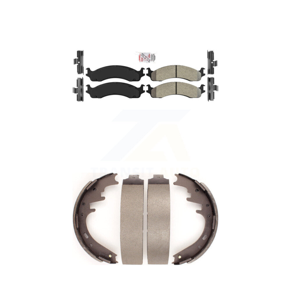 Semi-Metallic Disc Brake Pads Front Rear Kit For Dodge B3500 Ram 2500 Van B2500