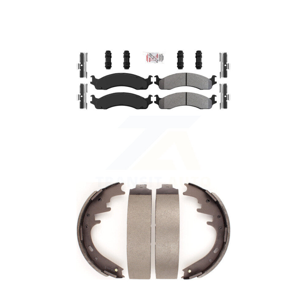 Semi-Metallic Disc Brake Pads Front Rear Kit For Dodge B3500 Ram 2500 Van B2500