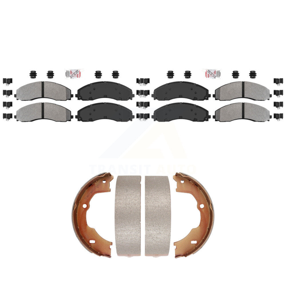 Semi-Metallic Disc Brake Pads Front Rear Kit For Ford F-450 Super Duty F-550