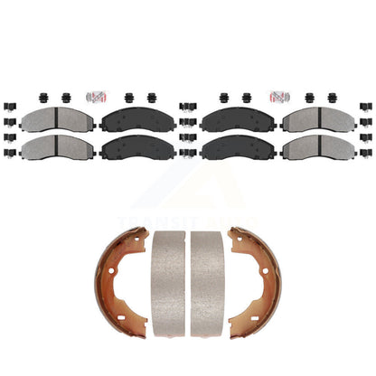 Semi-Metallic Disc Brake Pads Front Rear Kit For Ford F-450 Super Duty F-550