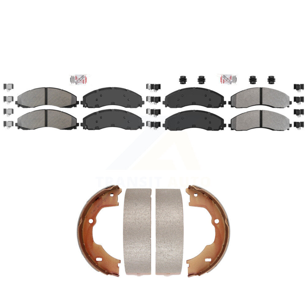 Semi-Metallic Disc Brake Pads Front Rear Kit For Ford F-450 Super Duty F-550