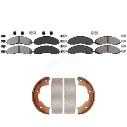 Semi-Metallic Disc Brake Pads Front Rear Kit For Ford F-450 Super Duty F-550