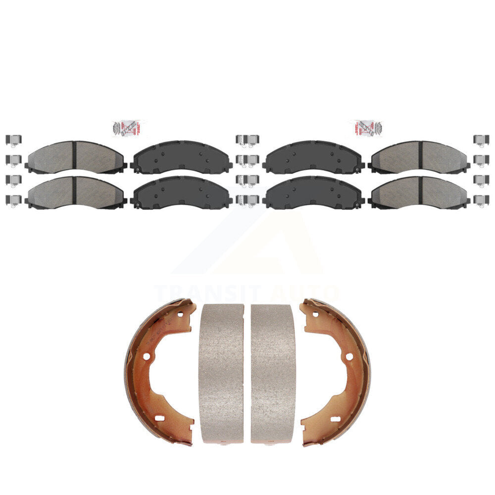 Semi-Metallic Disc Brake Pads Front Rear Kit For Ford F-450 Super Duty F-550
