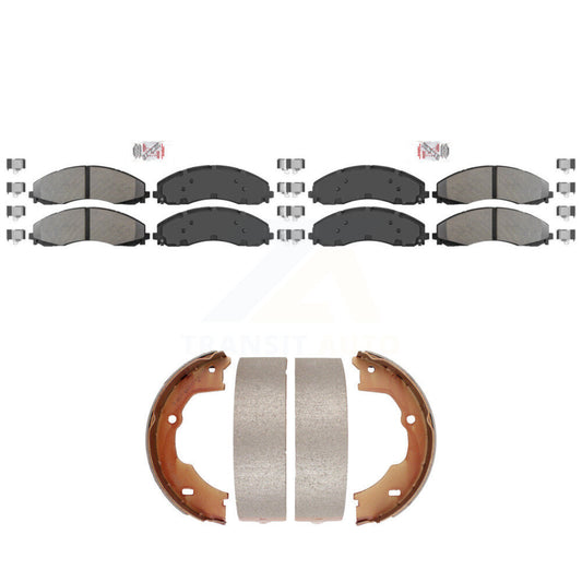 Semi-Metallic Disc Brake Pads Front Rear Kit For Ford F-450 Super Duty F-550