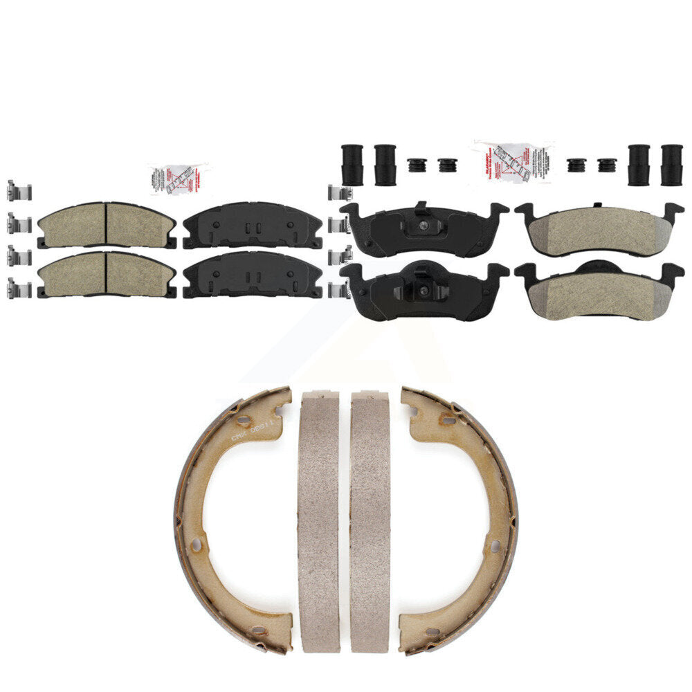 Ceramic Semi-Metallic Disc Brake Pads Front Rear Kit For Lincoln MKT