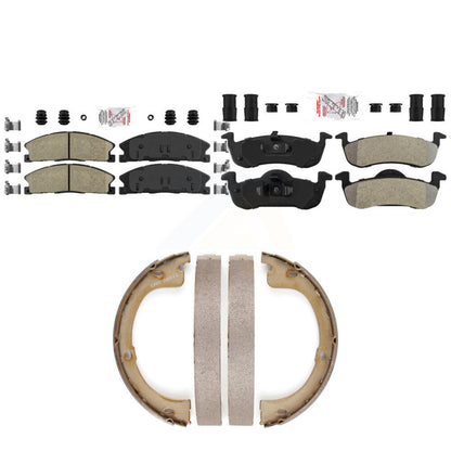 Ceramic Semi-Metallic Disc Brake Pads Front Rear Kit For Lincoln MKT