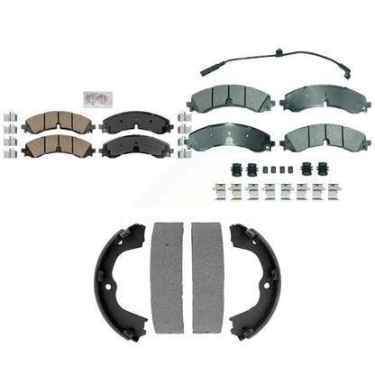 Ceramic Semi-Metallic Disc Brake Pads Front Rear Kit For GMC Chevrolet Sierra HD