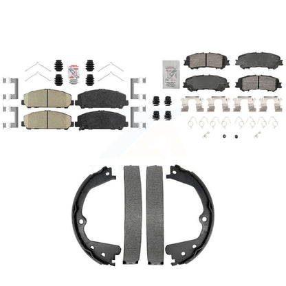 Ceramic Disc Brake Pads Front Rear Kit For 2017-2023 Nissan TITAN