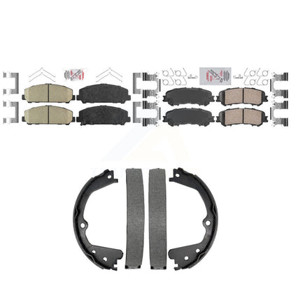 Ceramic Disc Brake Pads Front Rear Kit For 2017-2023 Nissan TITAN