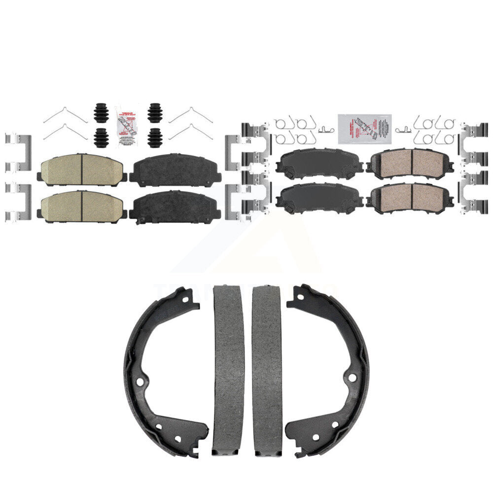 Ceramic Disc Brake Pads Front Rear Kit For 2017-2023 Nissan TITAN