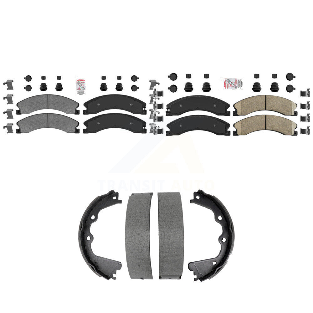 Semi-Metallic Ceramic Disc Brake Pads Front Rear Kit For GMC Chevrolet Sierra HD
