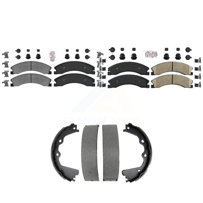 Semi-Metallic Ceramic Disc Brake Pads Front Rear Kit For GMC Chevrolet Sierra HD