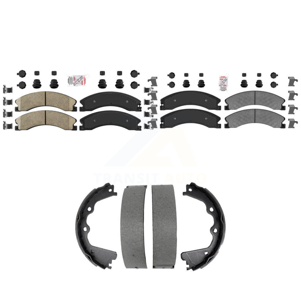 Ceramic Semi-Metallic Disc Brake Pads Front Rear Kit For GMC Chevrolet Sierra HD