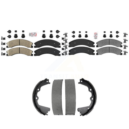 Ceramic Semi-Metallic Disc Brake Pads Front Rear Kit For GMC Chevrolet Sierra HD