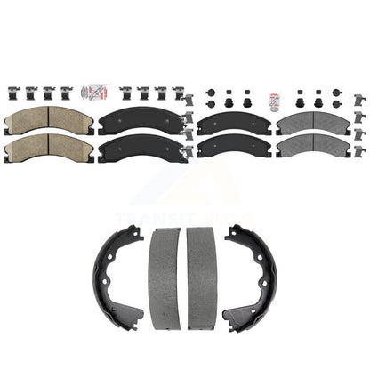 Ceramic Semi-Metallic Disc Brake Pads Front Rear Kit For GMC Chevrolet Sierra HD
